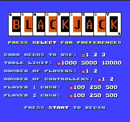 Blackjack (USA) (Unl) Title Screen